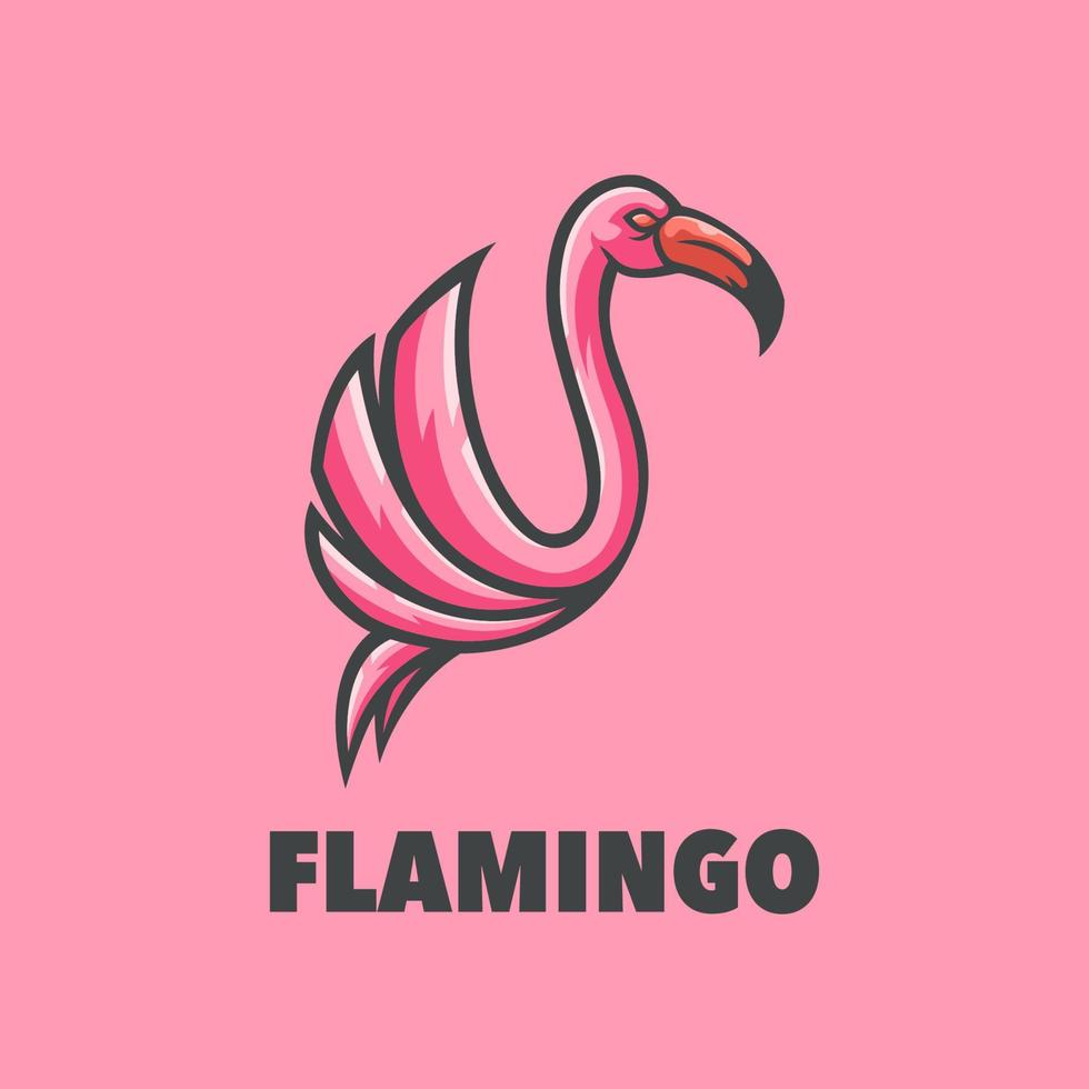 logo de mascotte flamingo pour les jeux esport ou les emblèmes vecteur
