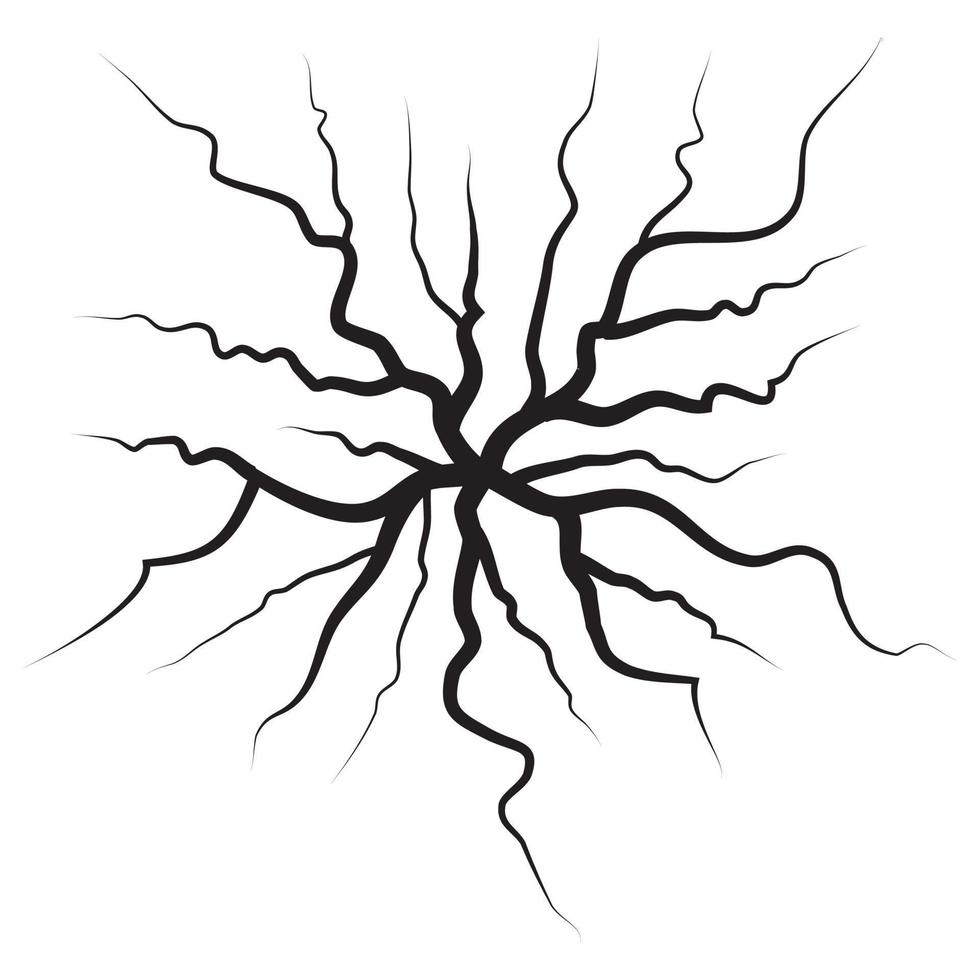 jeu de fissures au sol. tremblement de terre et fissures au sol, effet de trou, craquelure et texture de mur endommagée. des illustrations vectorielles peuvent être utilisées pour les sujets tremblement de terre, crash, destruction vecteur