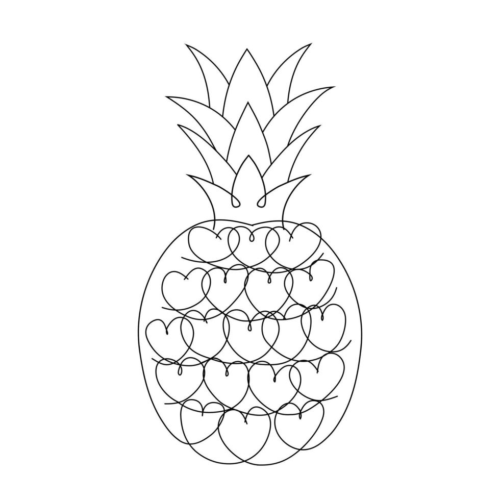 l'ananas est composé de coeurs. vecteur