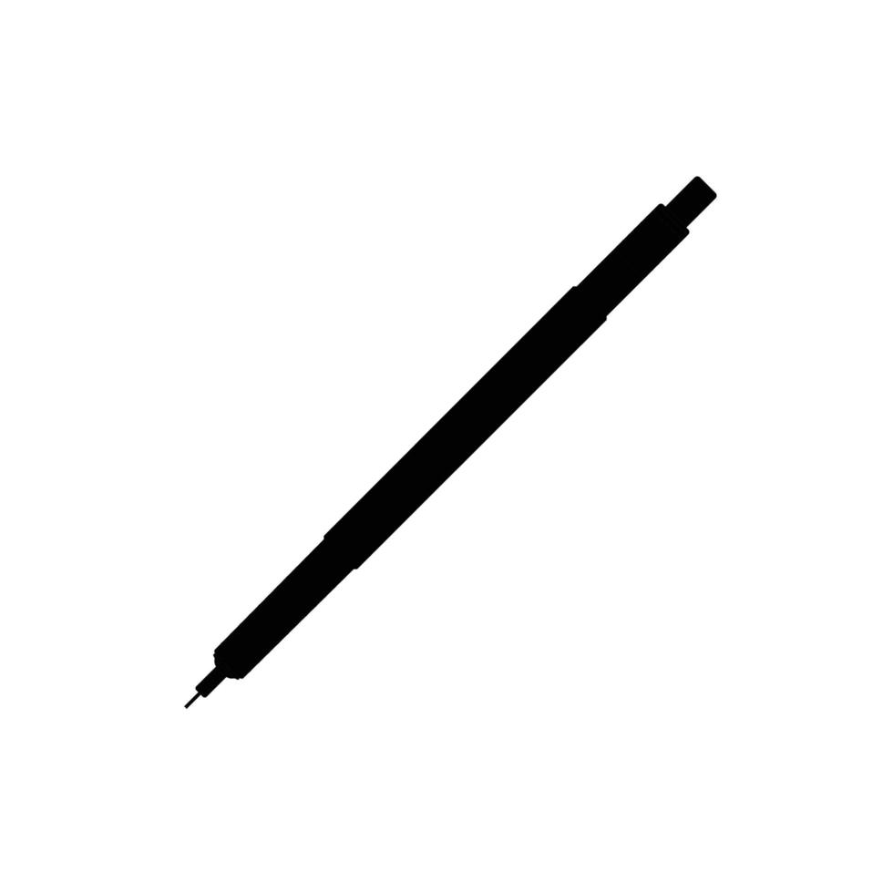 silhouette de stylo mécanique. élément de design icône noir et blanc sur fond blanc isolé vecteur