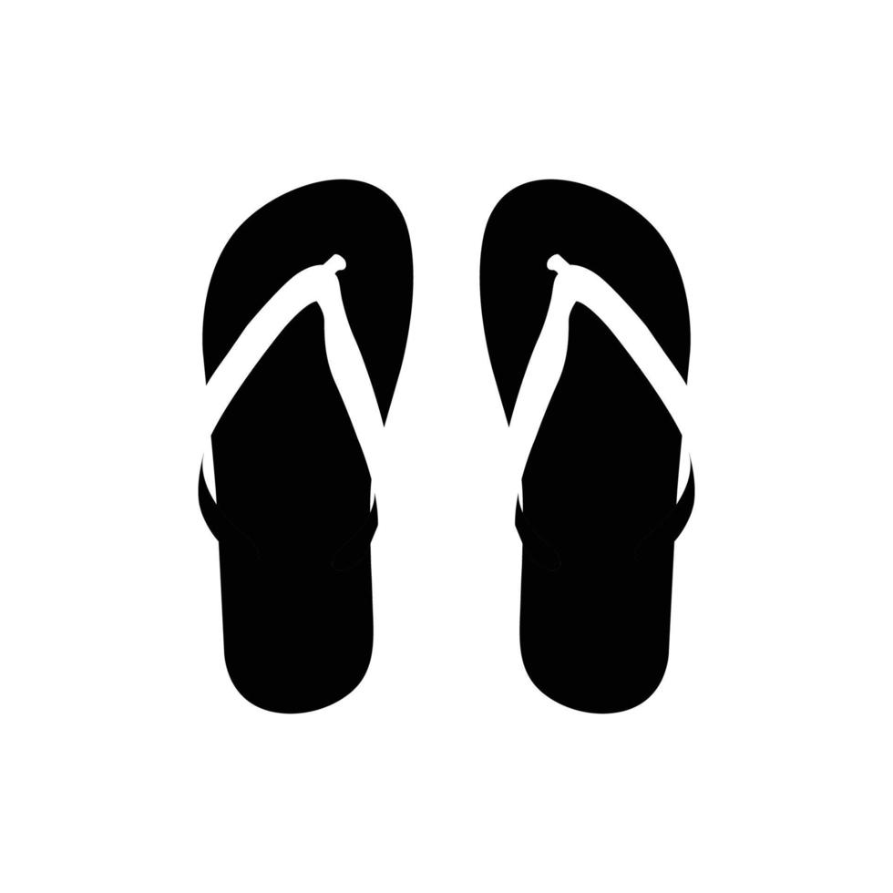 silhouette de tongs. élément de design icône noir et blanc sur fond blanc isolé vecteur
