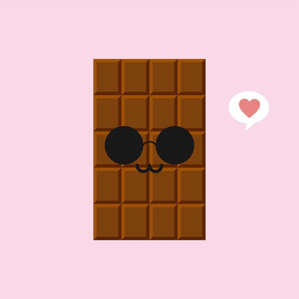 personnages de barre de chocolat mignons et drôles montrant diverses émotions, illustration de vecteur de dessin animé isolé sur fond de couleur. personnages, mascottes, émoticônes et emoji de barre de chocolat kawaii pour le web