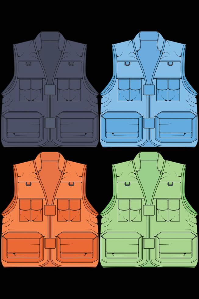 ensemble de vecteur de coloration de sac de gilet de poitrine, sac de gilet de poitrine dans un style de croquis, illustration vectorielle.