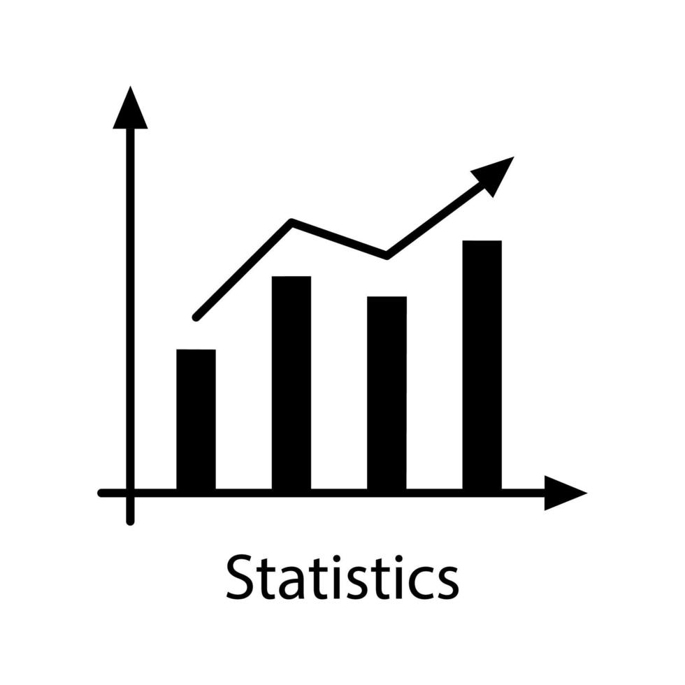 icône de glyphe de statistiques. graphique de croissance du marché. bénéfice en hausse. schéma statistique. symbole de la silhouette. espace négatif. illustration vectorielle isolée vecteur