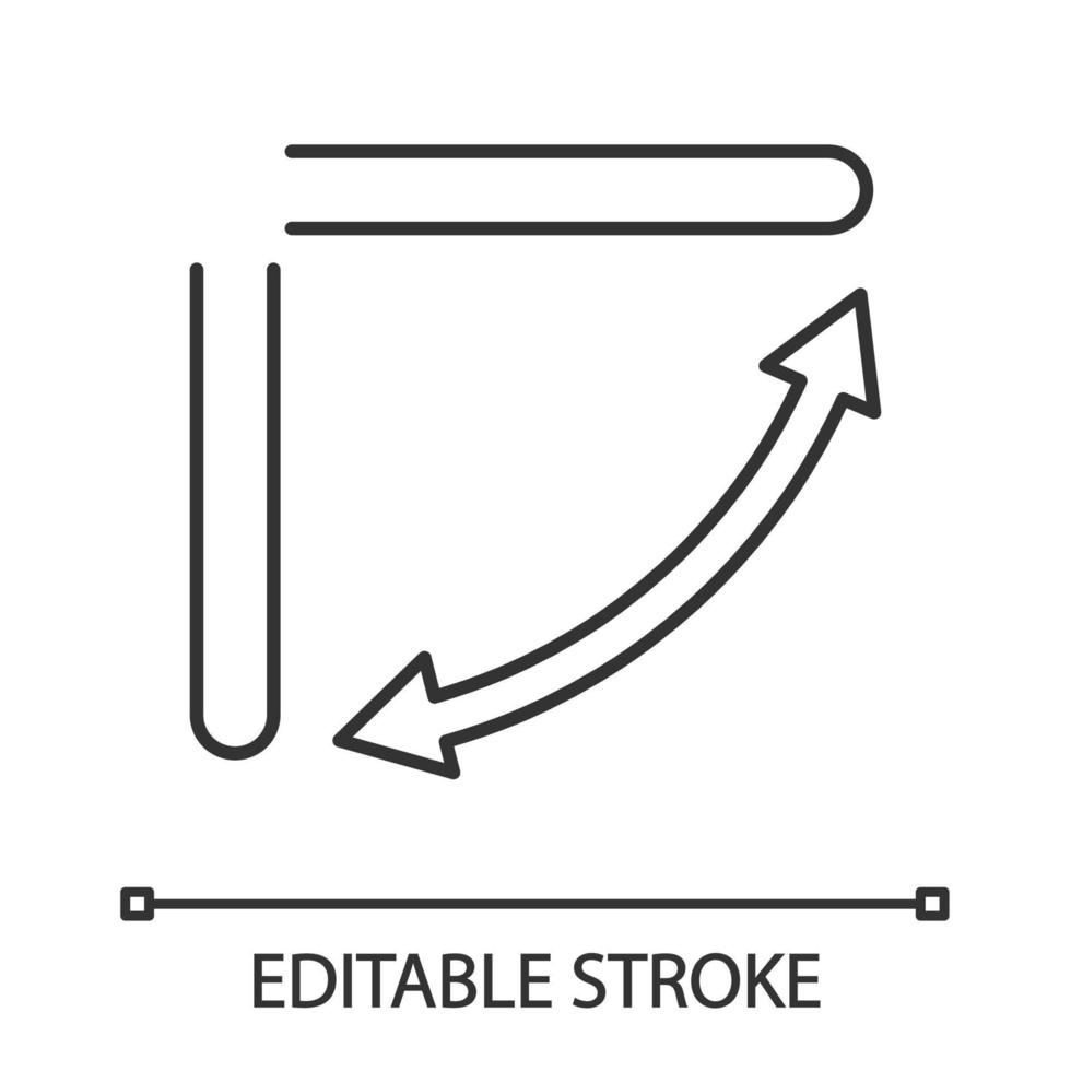 icône linéaire des paramètres de direction de l'air. illustration de la ligne mince. persiennes du climatiseur. oscillation du débit d'air. symbole de contour. dessin de contour isolé de vecteur. trait modifiable vecteur