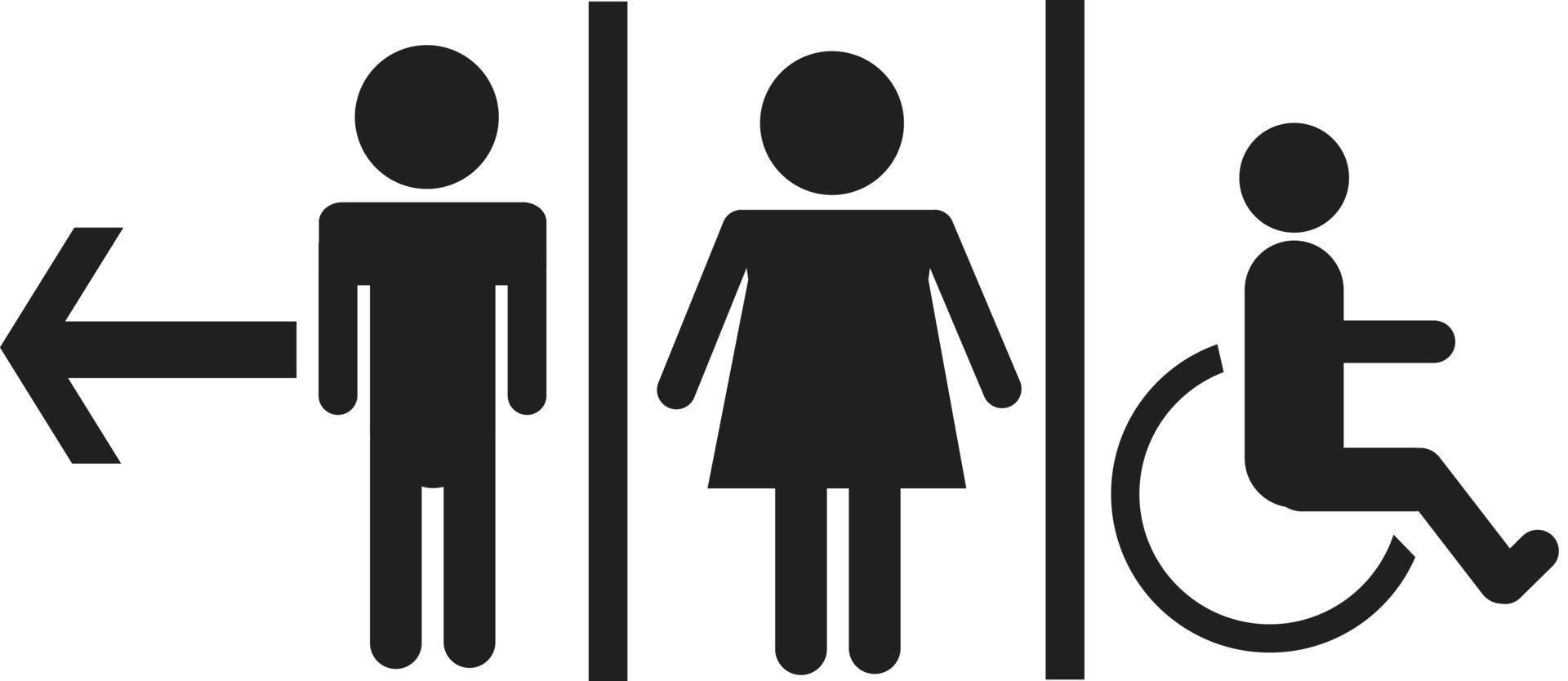 un homme et une femme signe de toilette, signe de toilette sur fond blanc vecteur