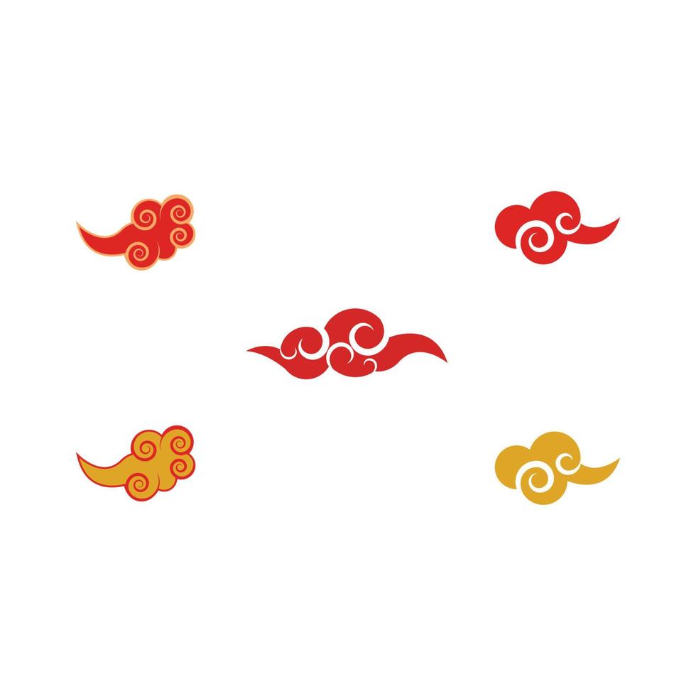 conception de symbole de vecteur de modèle de logo de nuages chinois