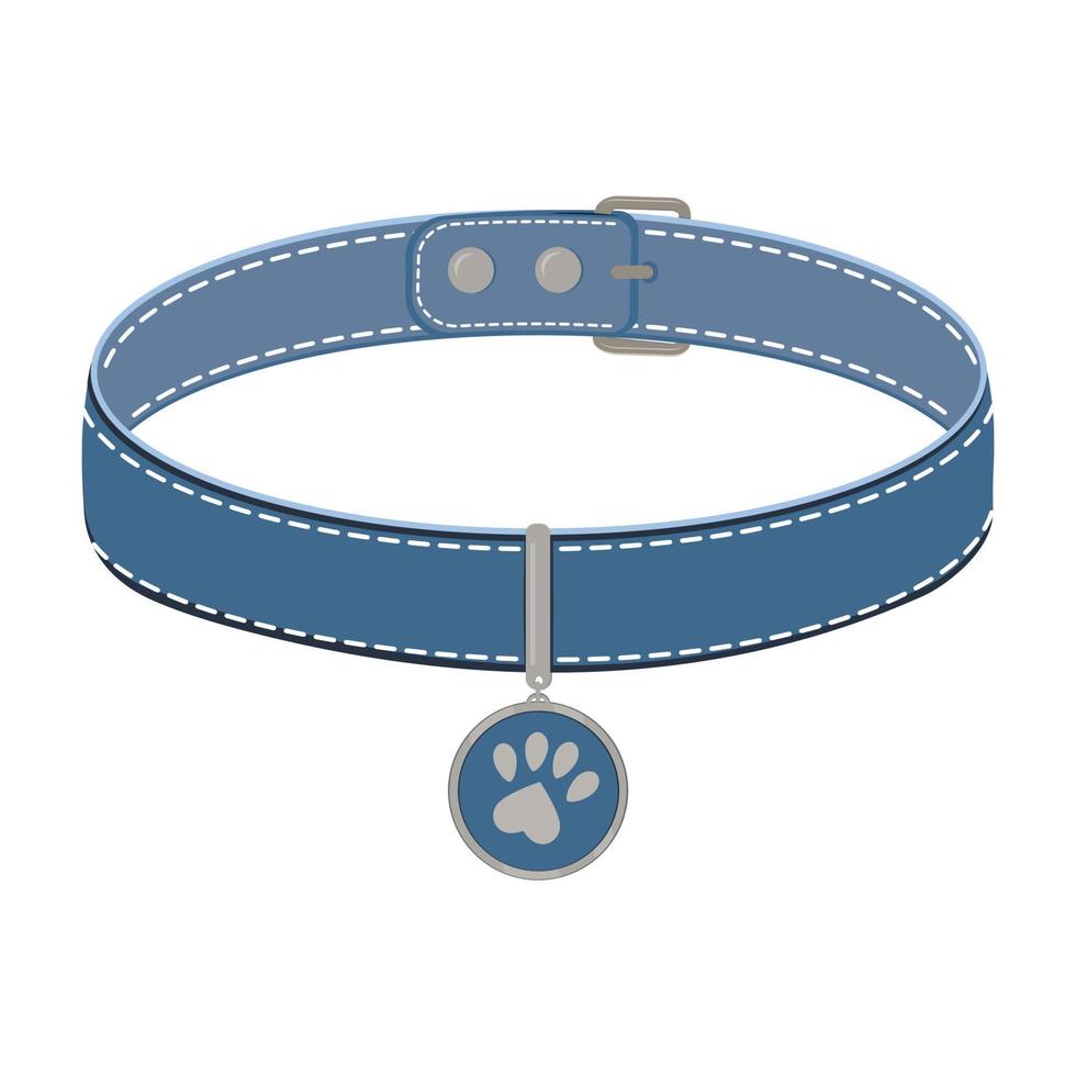 un collier pour chats et chiens avec un pendentif. illustration de style dessin animé isolé de couleur vectorielle. vecteur