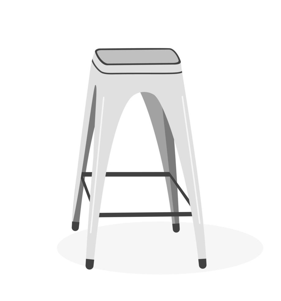 tabouret de bar blanc mobilier d'intérieur moderne illustration vectorielle dans un style plat isolé vecteur