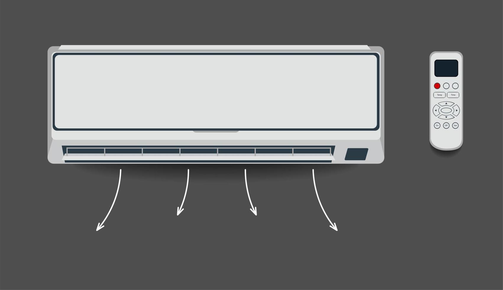 climatiseur blanc isolé chauffage ventilation et climatisation illustration vectorielle à plat vecteur