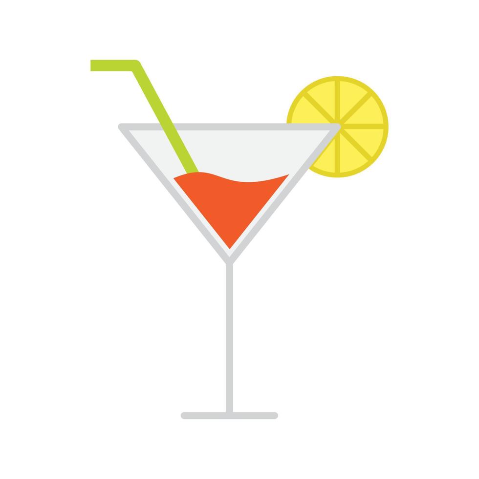 icône de couleur plate cocktail vecteur