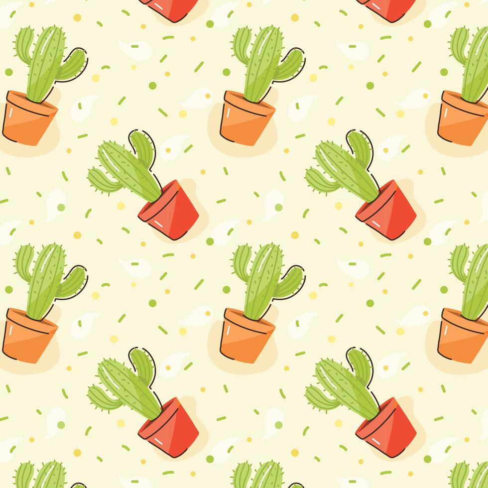 une conception habilement conçue de motif de cactus vecteur