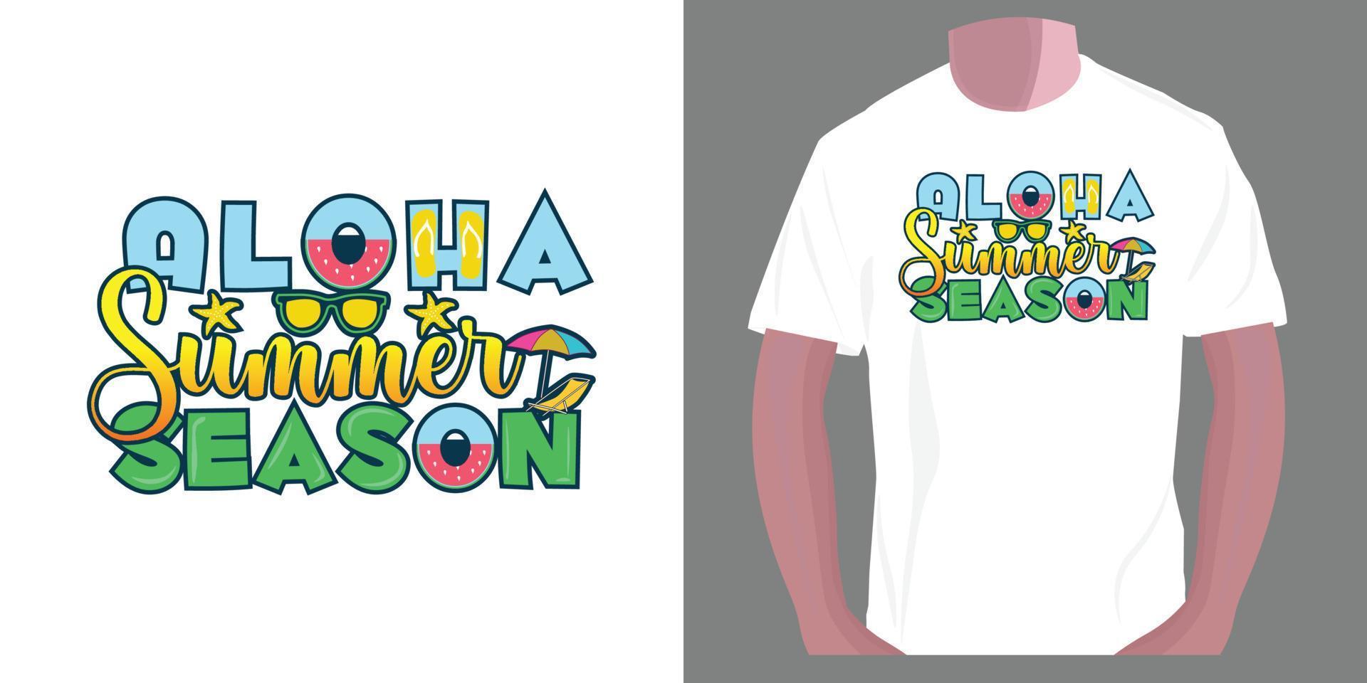 aloha saison estivale. conception de t-shirt de typographie d'été vecteur