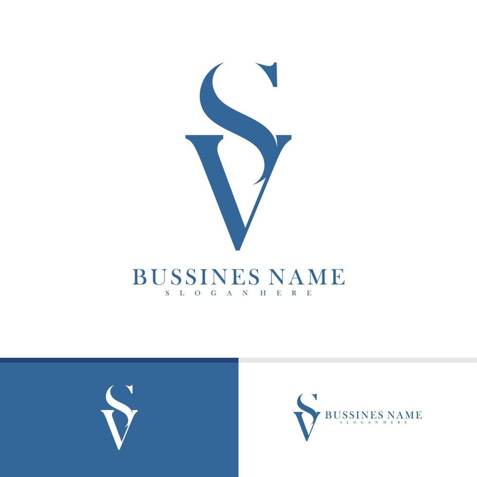 modèle vectoriel de conception de logo sv initial, concepts de conception de logo sv créatifs