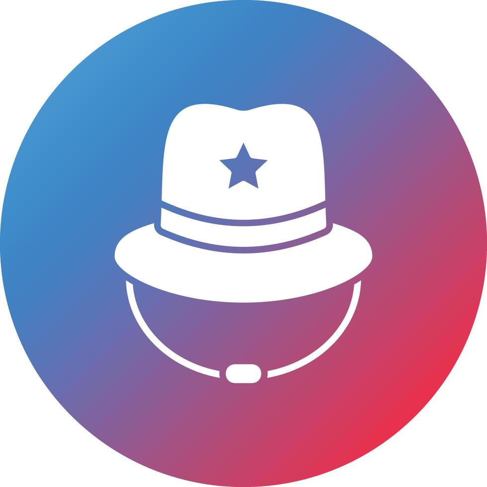 icône de fond dégradé de cercle de glyphe de chapeau de cowboy vecteur
