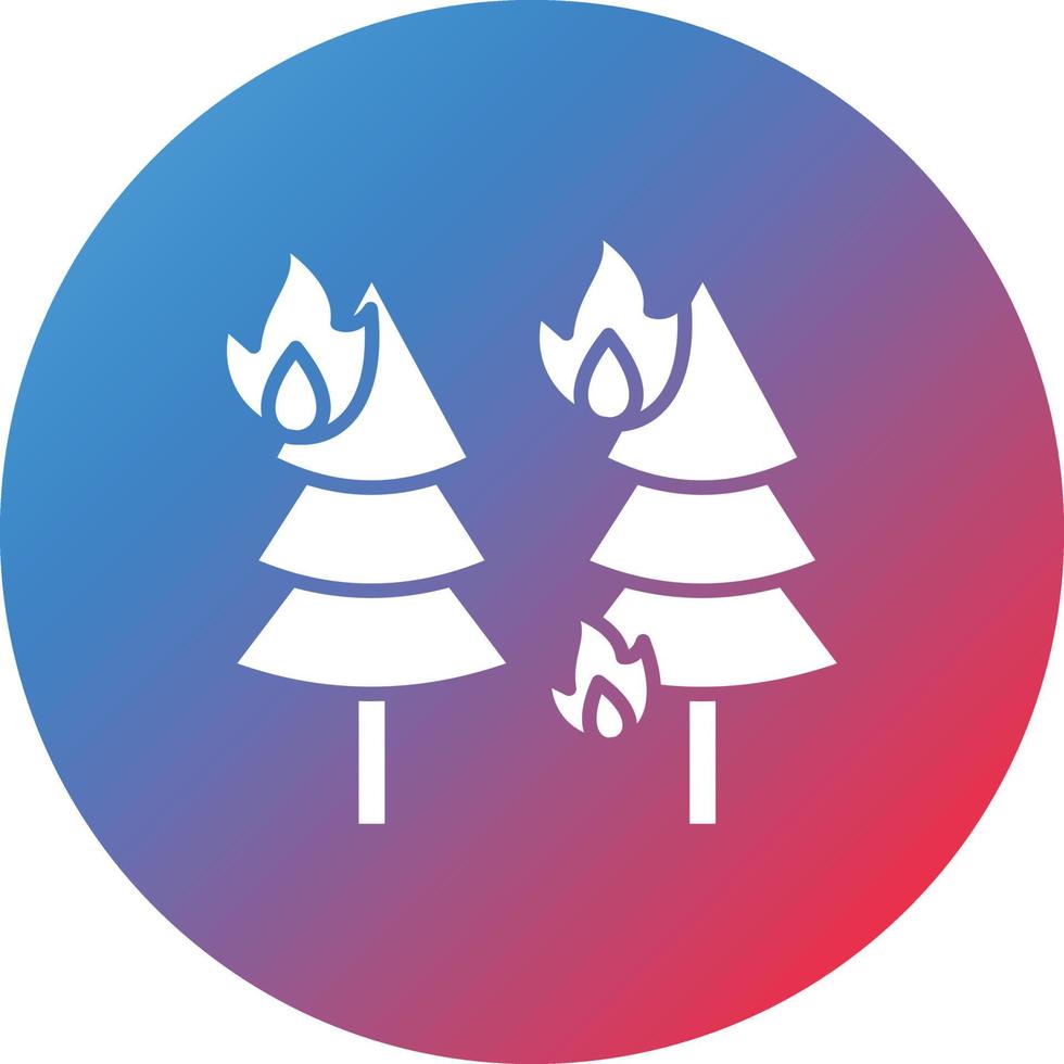 icône de fond dégradé de cercle de glyphe de feu de forêt vecteur
