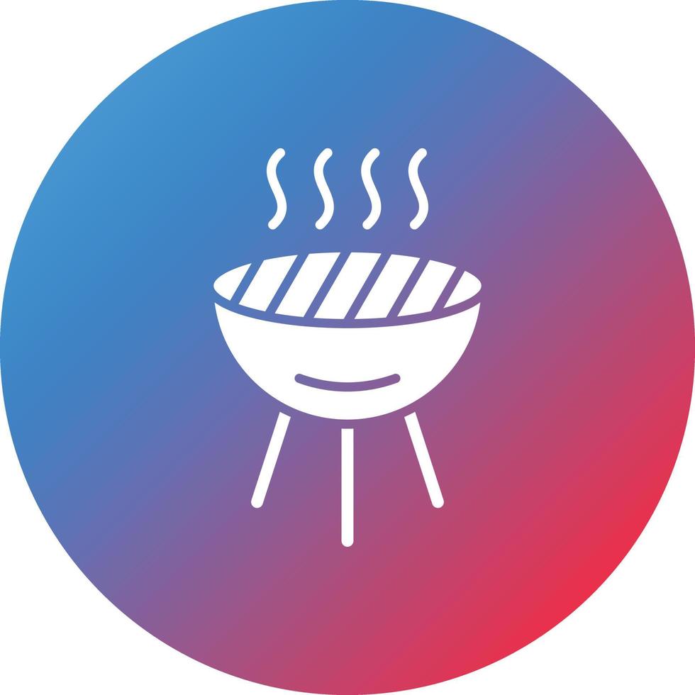 icône de fond dégradé de cercle de glyphe de barbecue vecteur