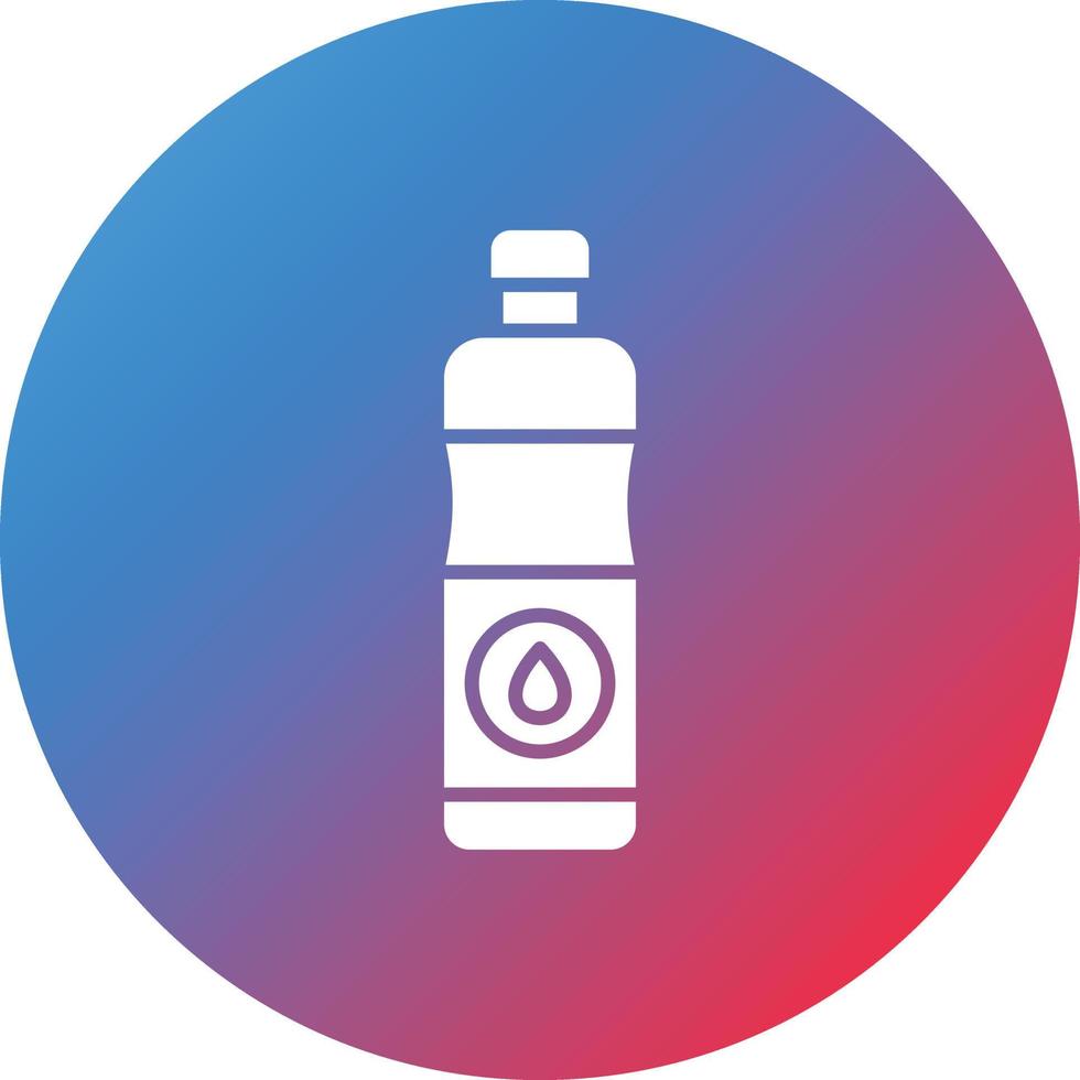 icône de fond dégradé de cercle de glyphe de bouteille d'eau vecteur