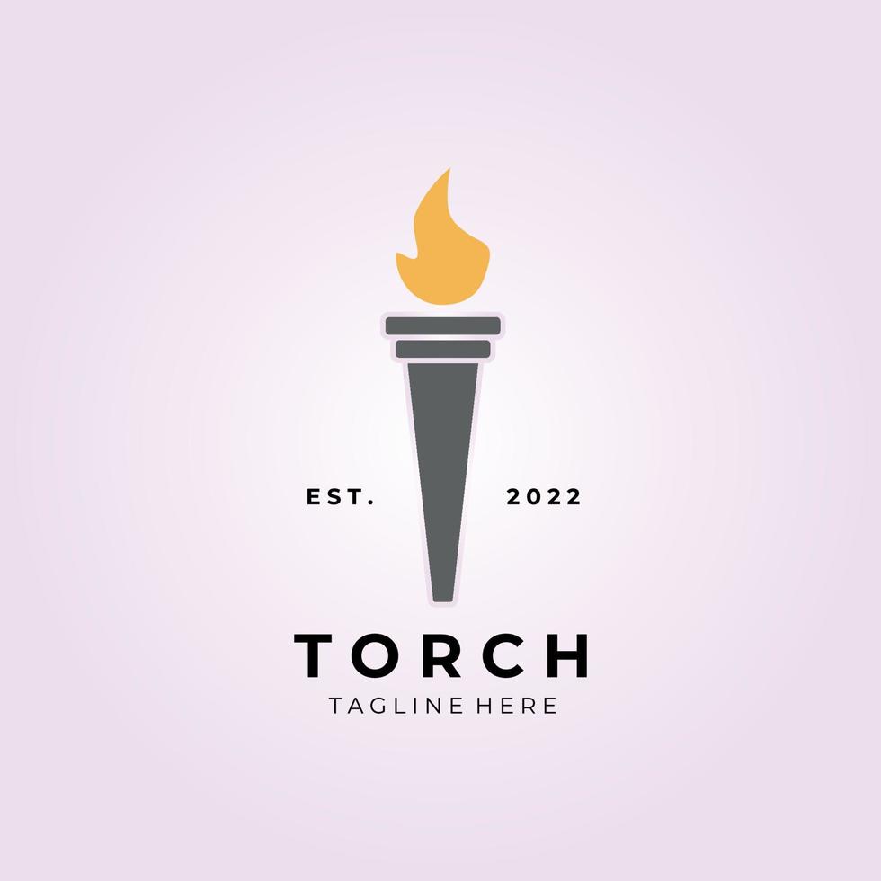 torche feu logo vector illustration design créatif