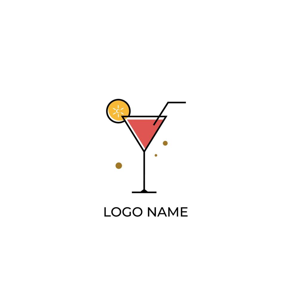 création de vecteur de logo cocktail