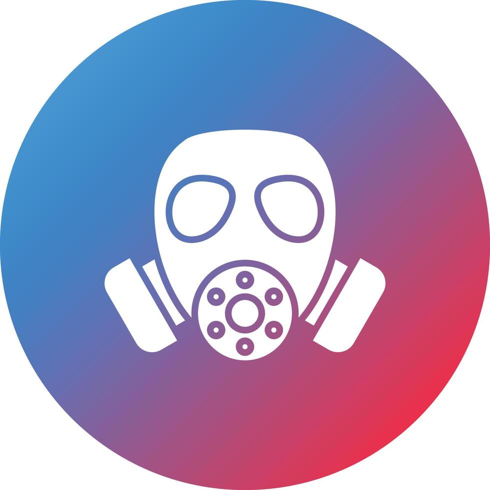 icône de fond dégradé de cercle de glyphe de masque à gaz vecteur
