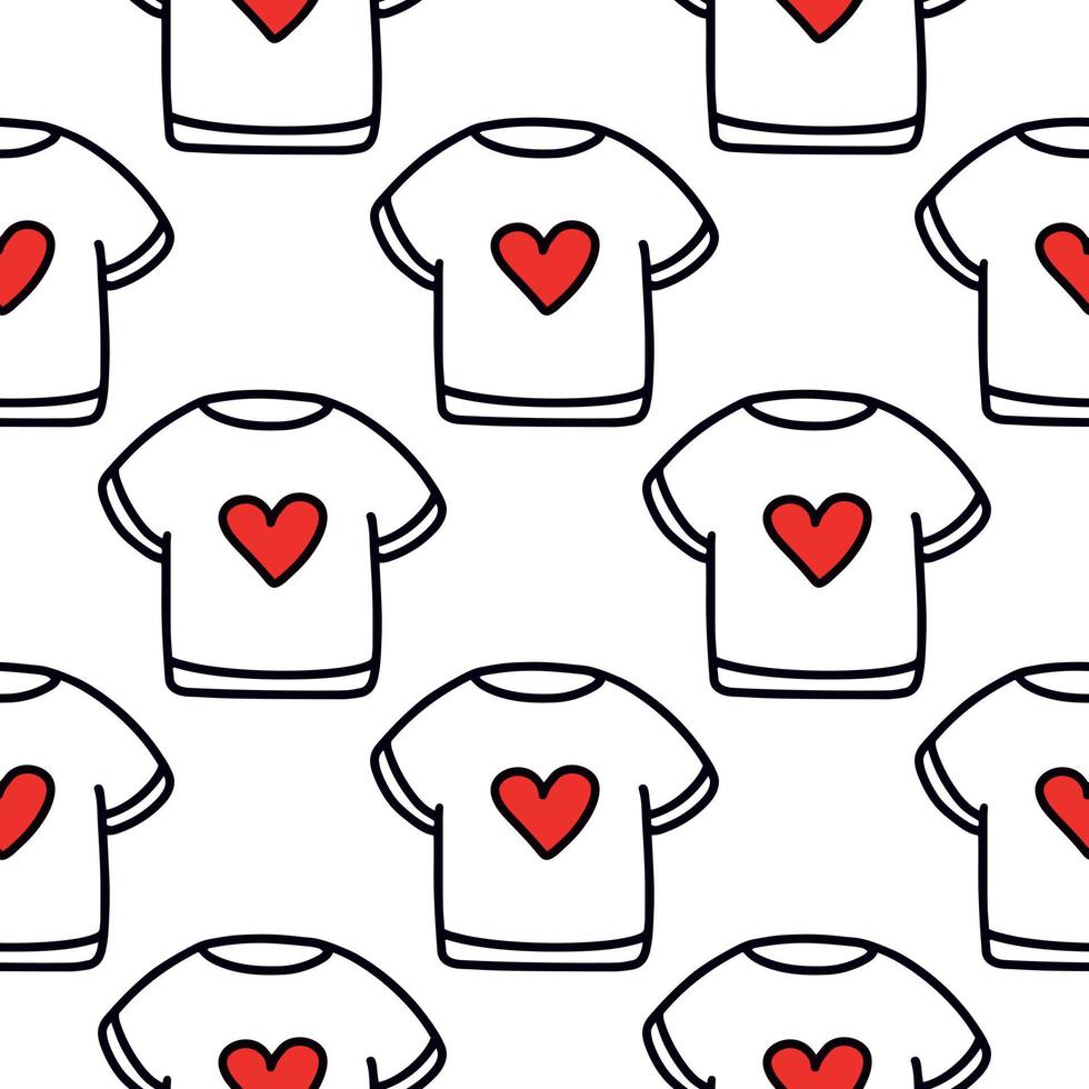 motif d'un t-shirt avec un coeur.motif pour la saint valentin vecteur
