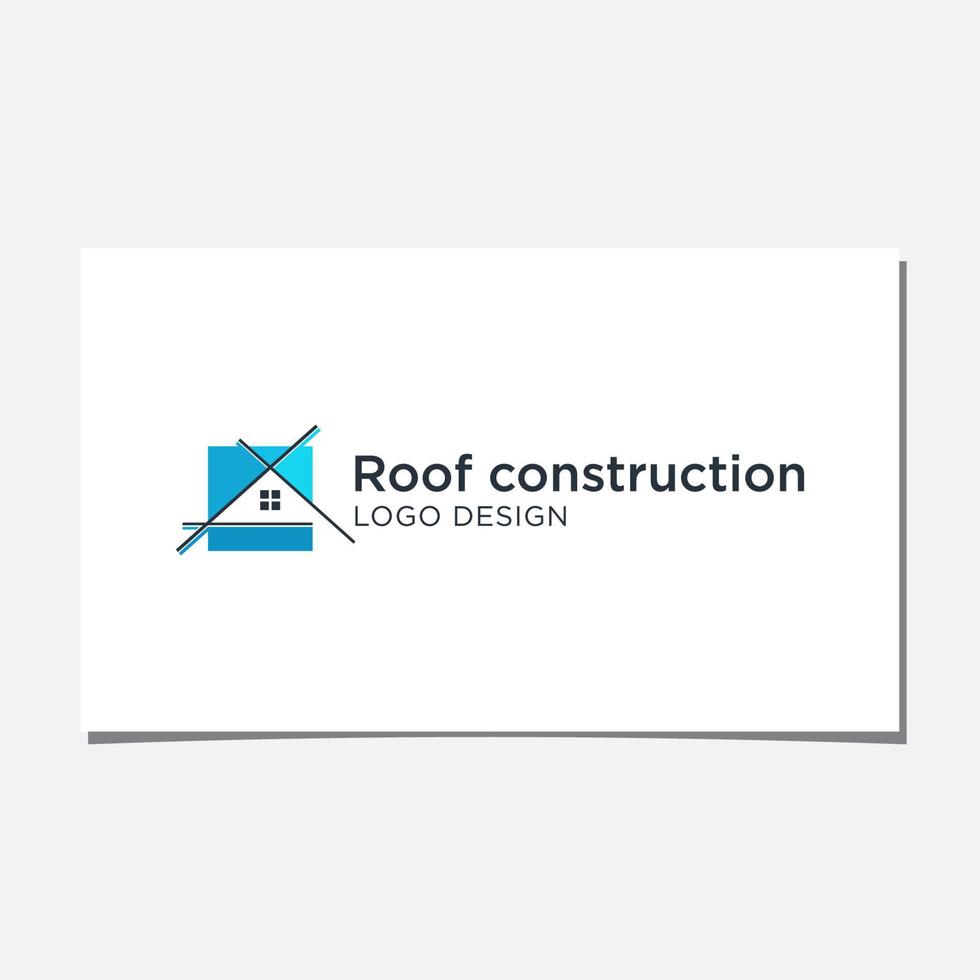 vecteur de conception de logo de construction de toit
