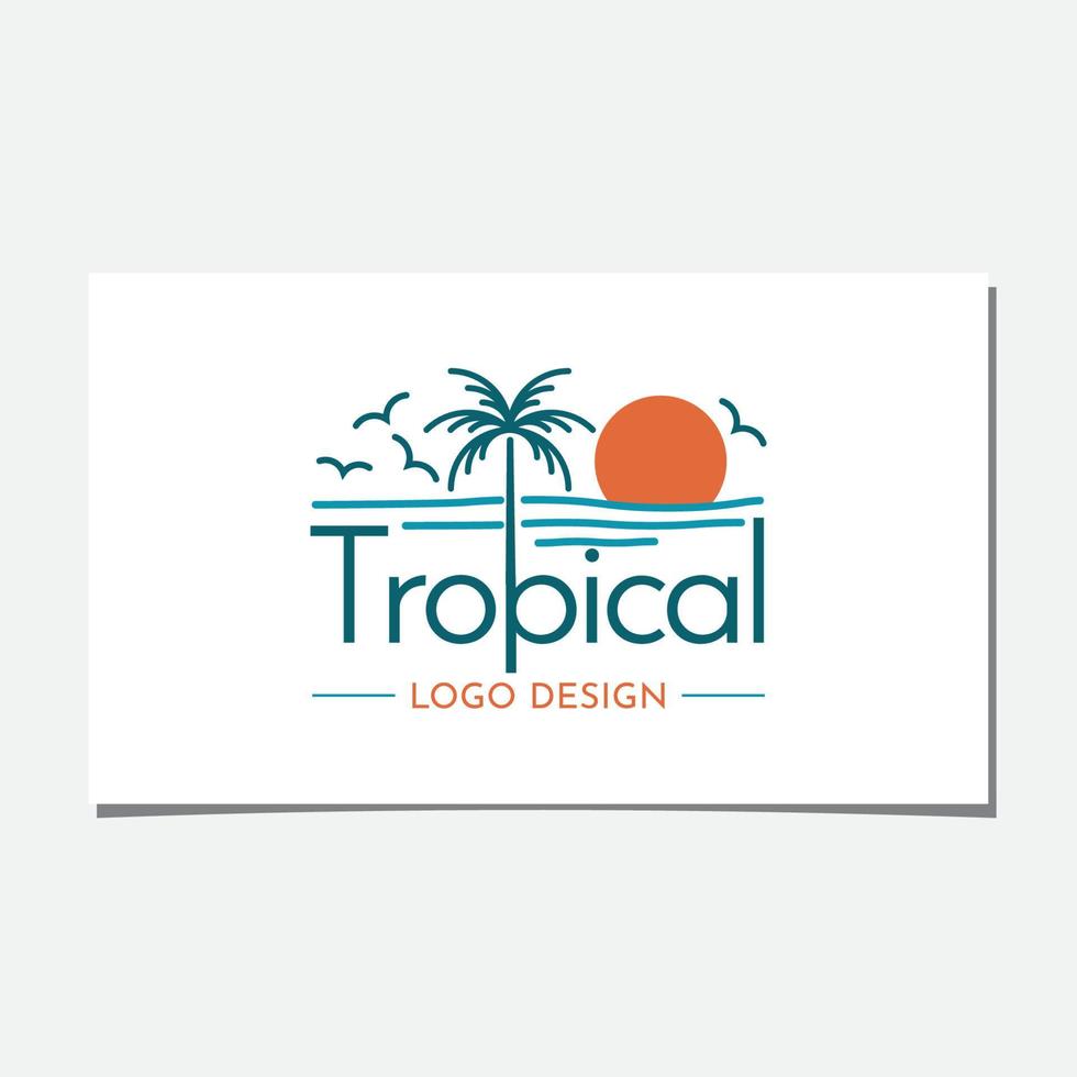 modèle de vecteur de conception de logo tropical