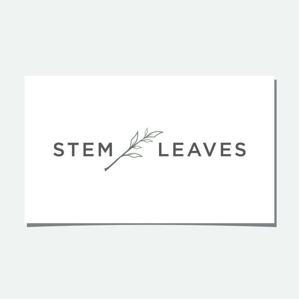 création de logo de tige et de feuilles de plante vecteur