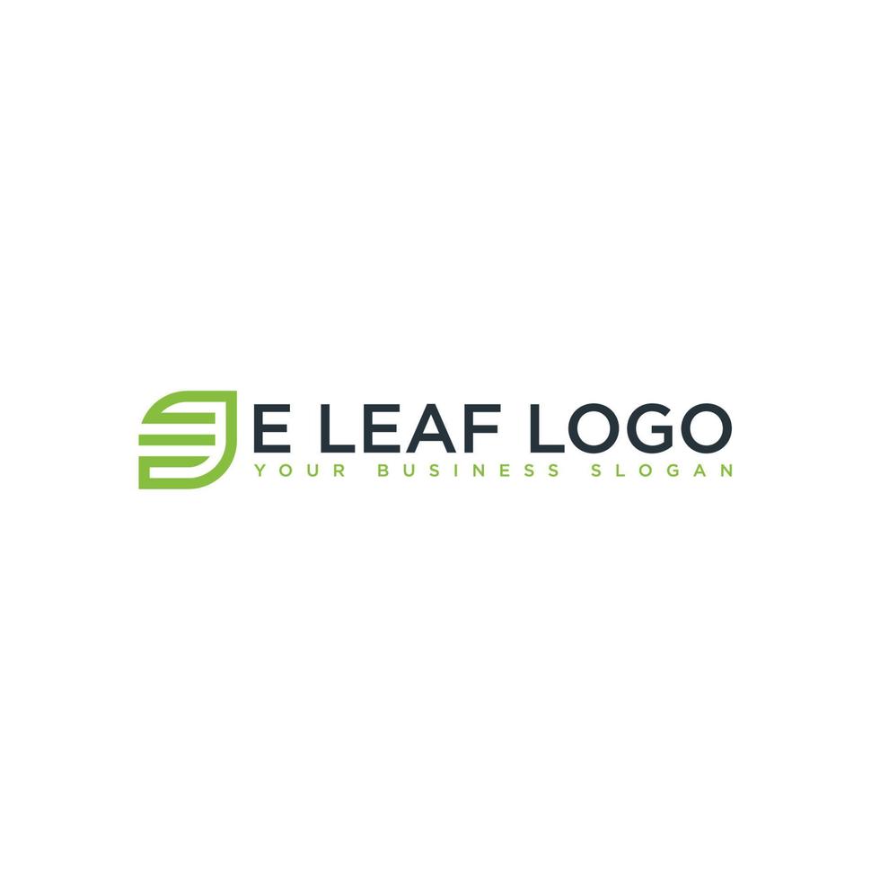 vecteur de conception de logo e feuille