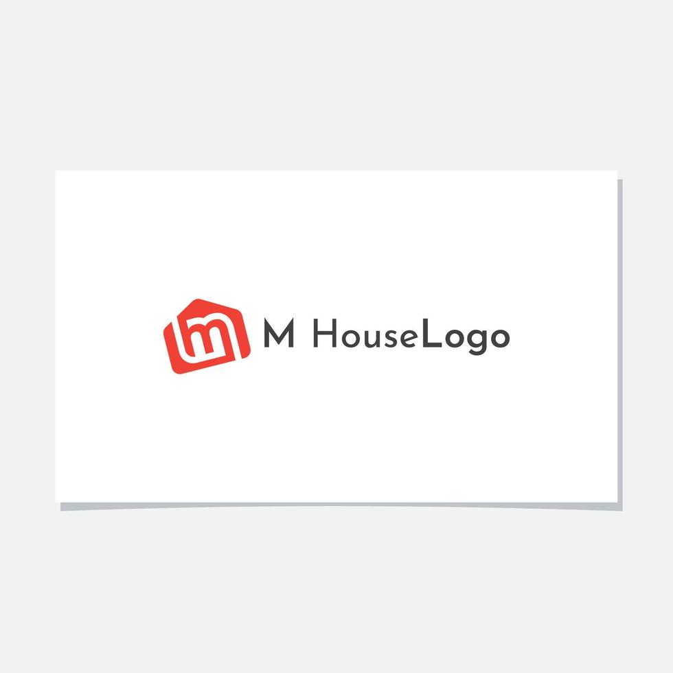 création de logo de maison amusante avec l'initiale m vecteur