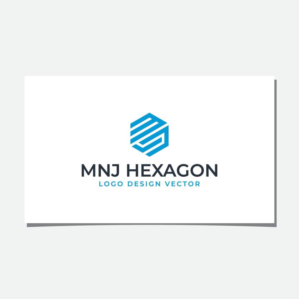 création de logo hexagonal mnj ou mjn vecteur