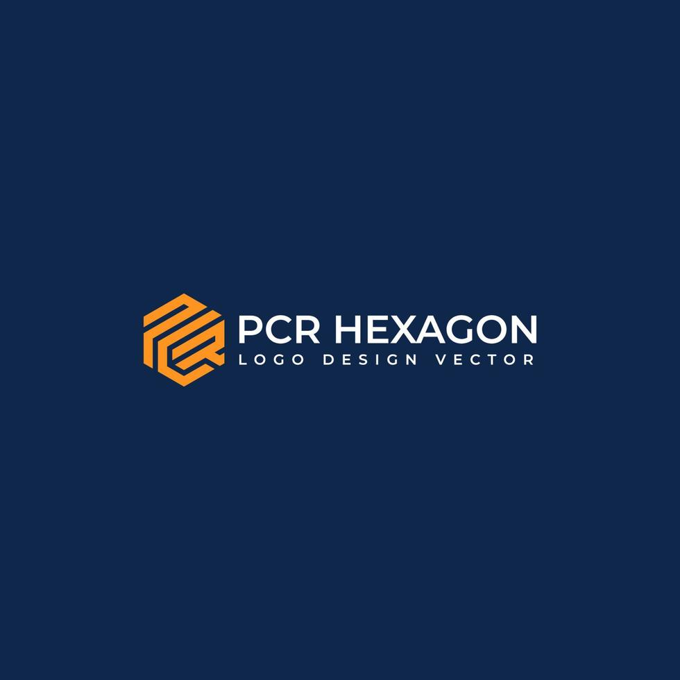 vecteur de conception de logo hexagonal pcr