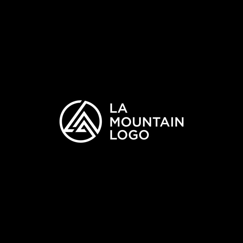 création de logo la montagne en cercle vecteur