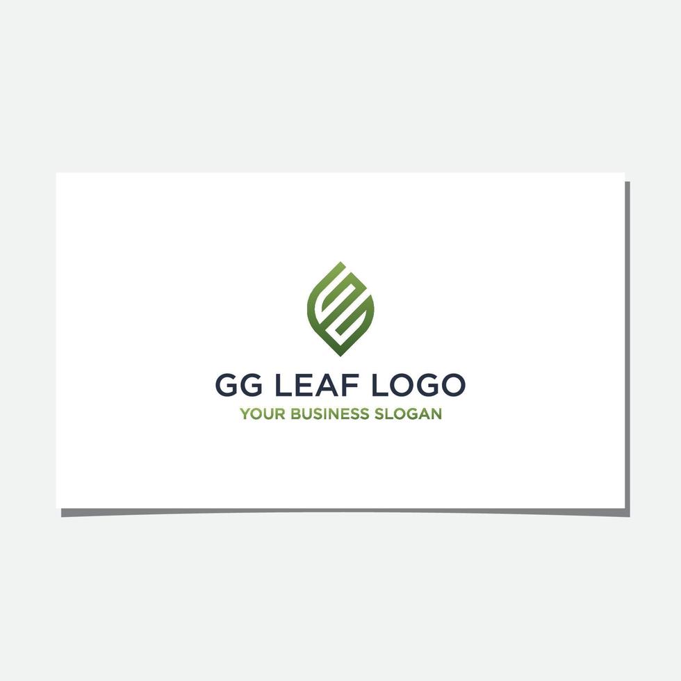 vecteur de conception de logo feuille gg