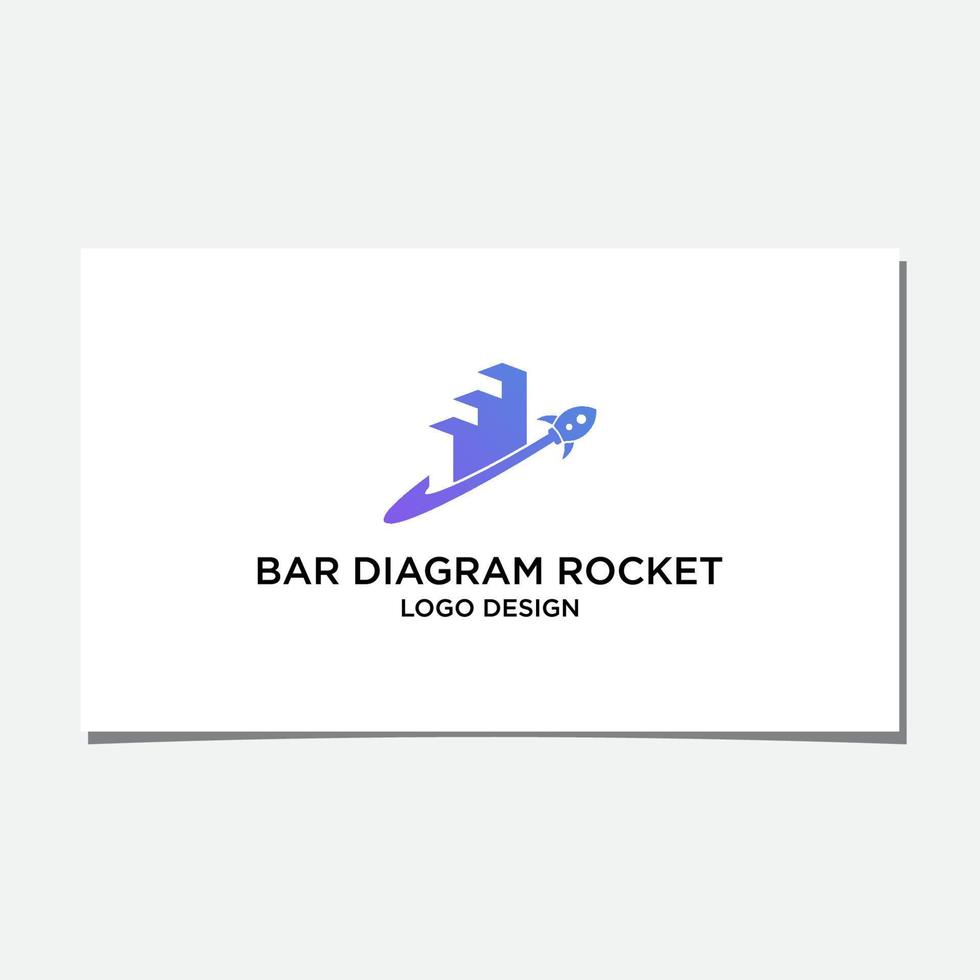 vecteur de conception de logo de fusée de diagramme à barres