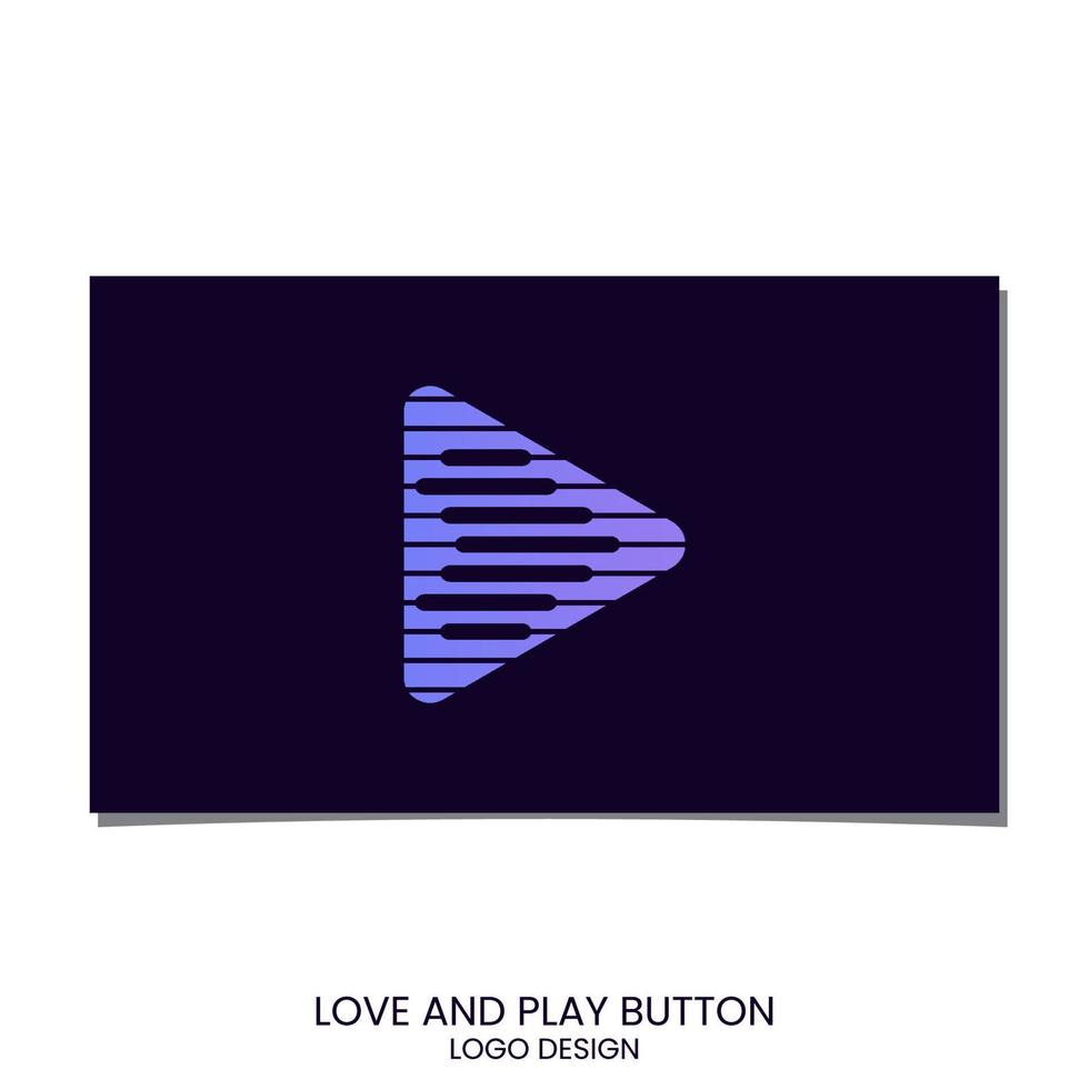 bouton de lecture et création de logo de technologie d'amour vecteur