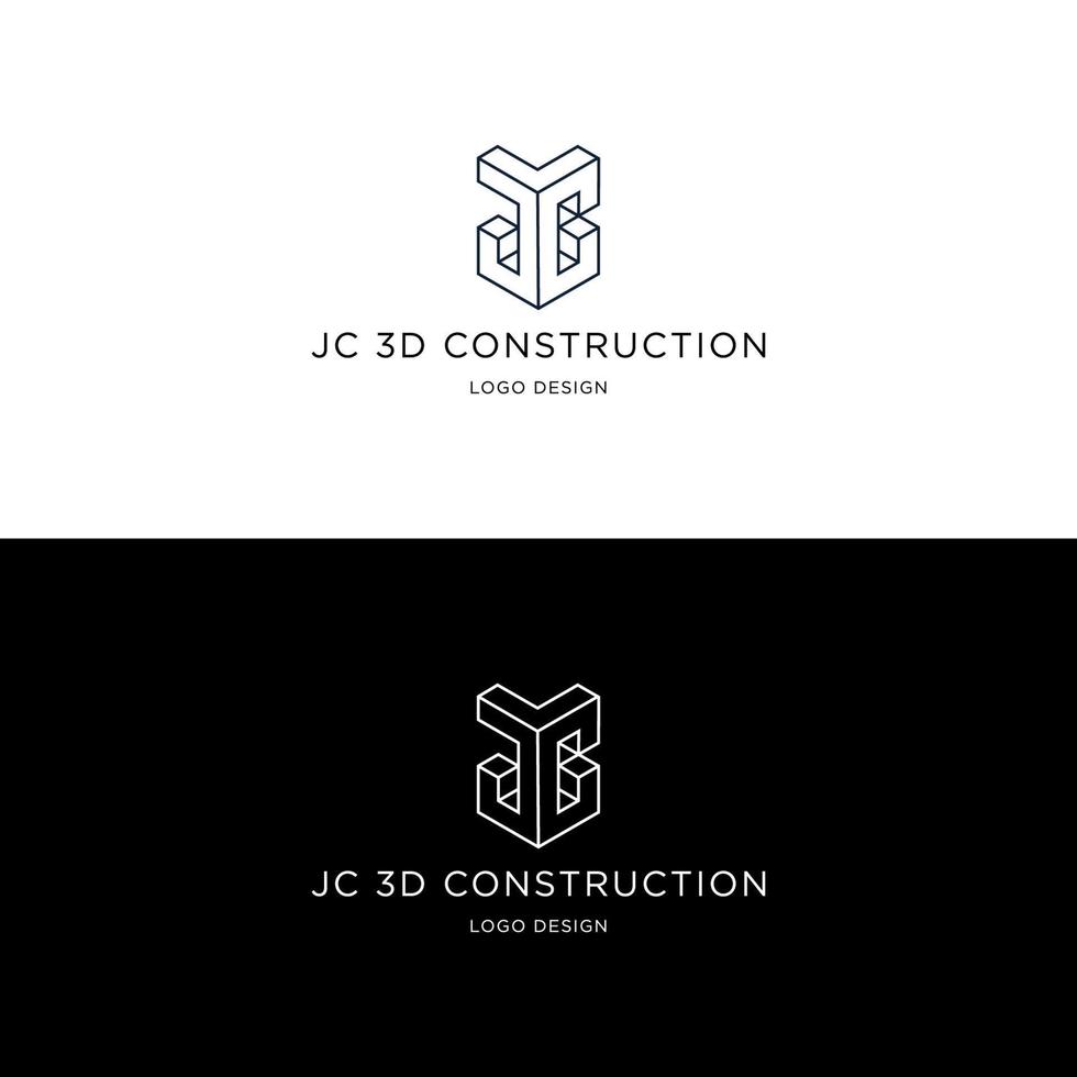 vecteur de conception de logo de construction jc