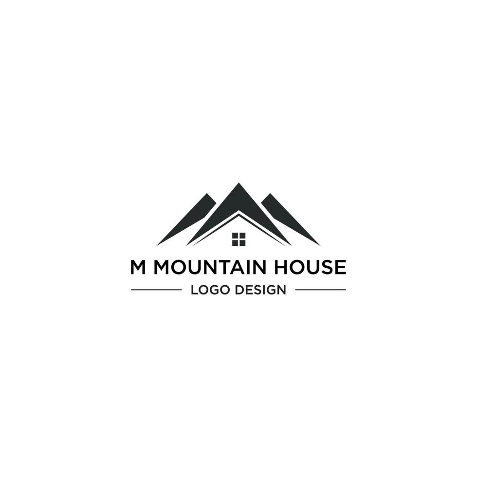 m création de logo de maison de montagne vecteur