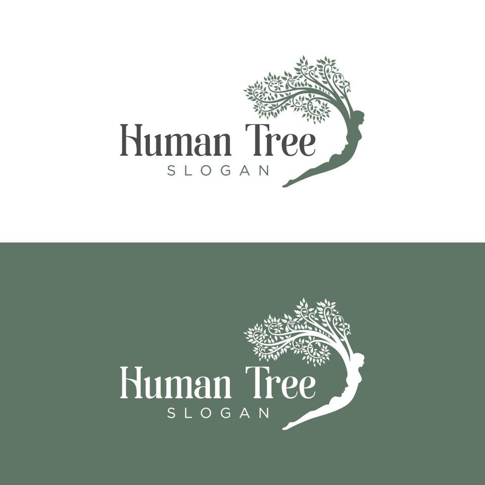 vecteur de logo humain et arbre