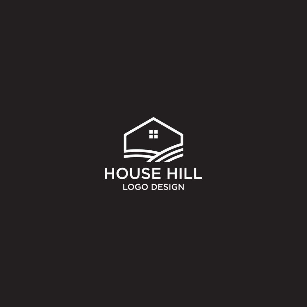 vecteur de conception de logo maison colline
