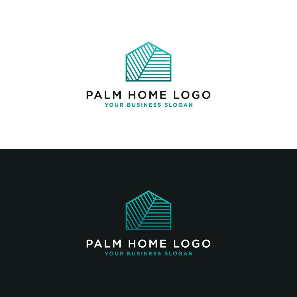 vecteur de logo paume et maison