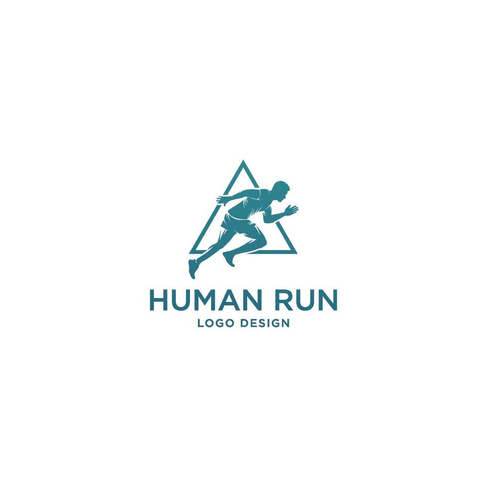création de logo de course humaine et de triangle vecteur