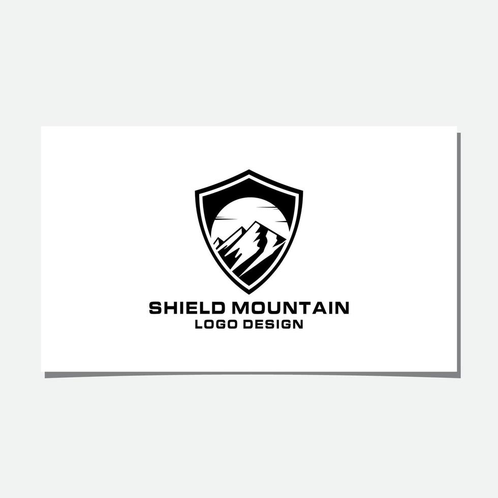 vecteur de conception de logo de bouclier de montagne
