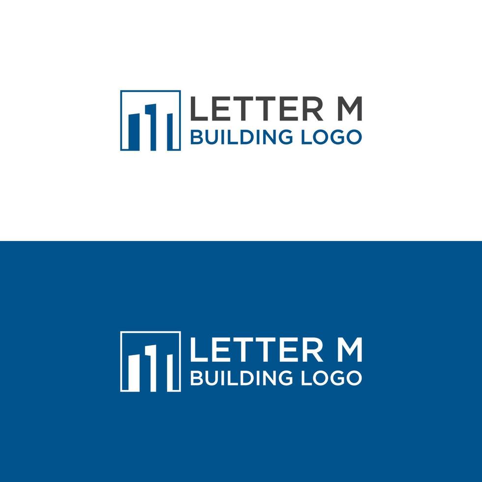 m bâtiment vecteur de conception de logo