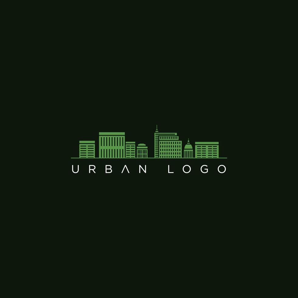 vecteur de conception de logo urbain silhouette