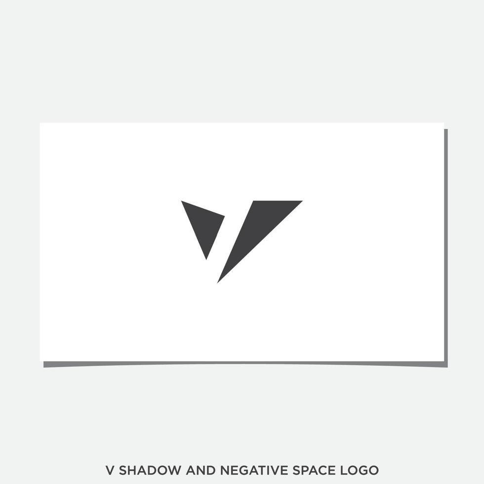 création de logo v shadow et espace négatif vecteur