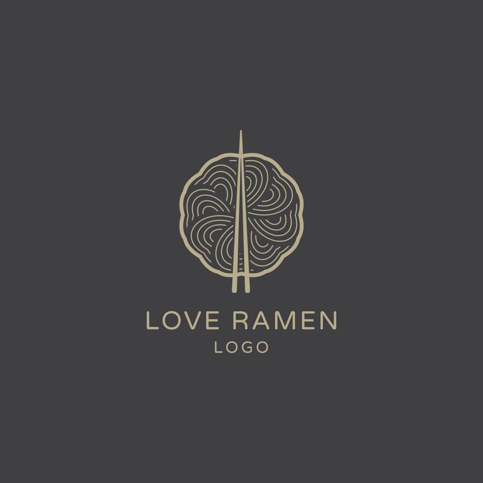 création de logo ramen et amour vecteur