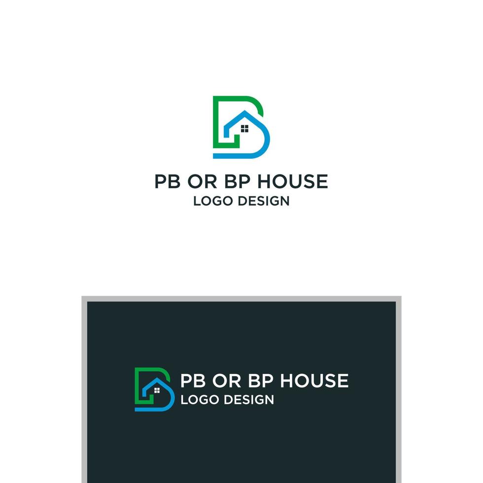 vecteur de conception de logo maison pb ou bp
