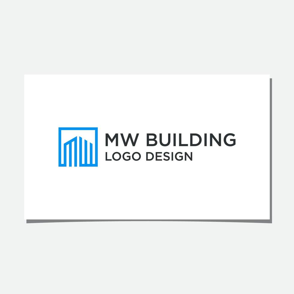 vecteur de conception de logo de bâtiment mw